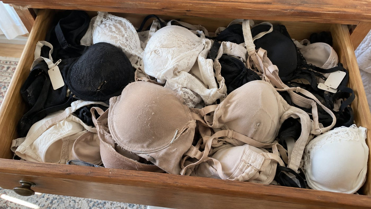 A drawer full of old bras that no longer fit