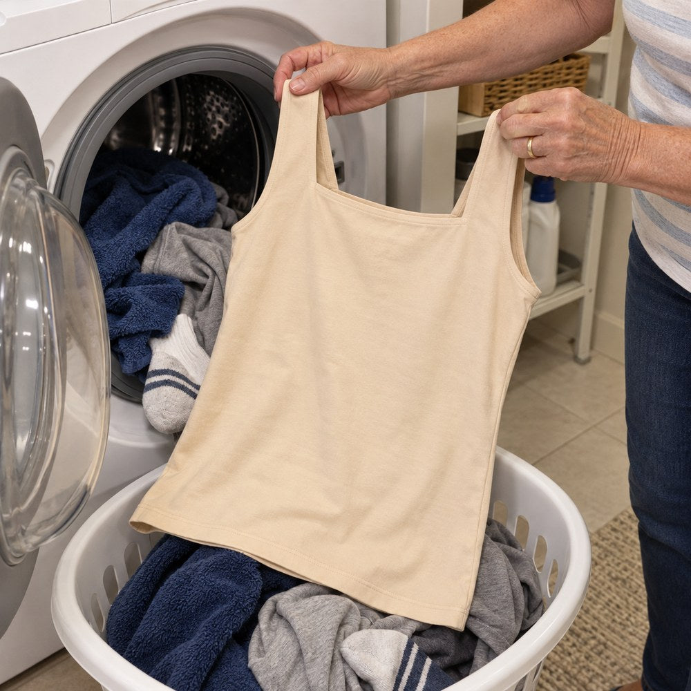 The tank coming out of the washing machine with regular laundry